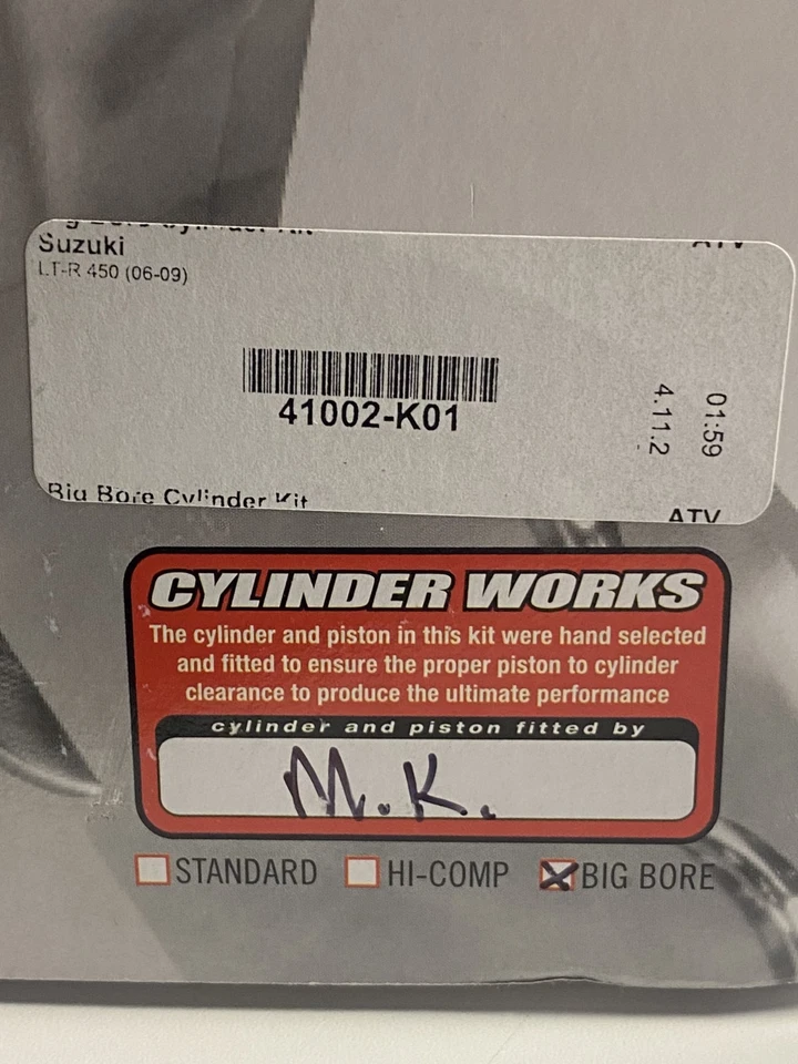 Kit de cilindros de gran diámetro Cylinder Works 41002-K01 - 474cc Suzuki LT-R 450 2006-09 Foto 2 de 4