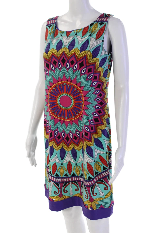 Nicole by Nicole Miller Womens Sleeveless Boat Neck Dress Multicolor Size S - Image 2 of 4