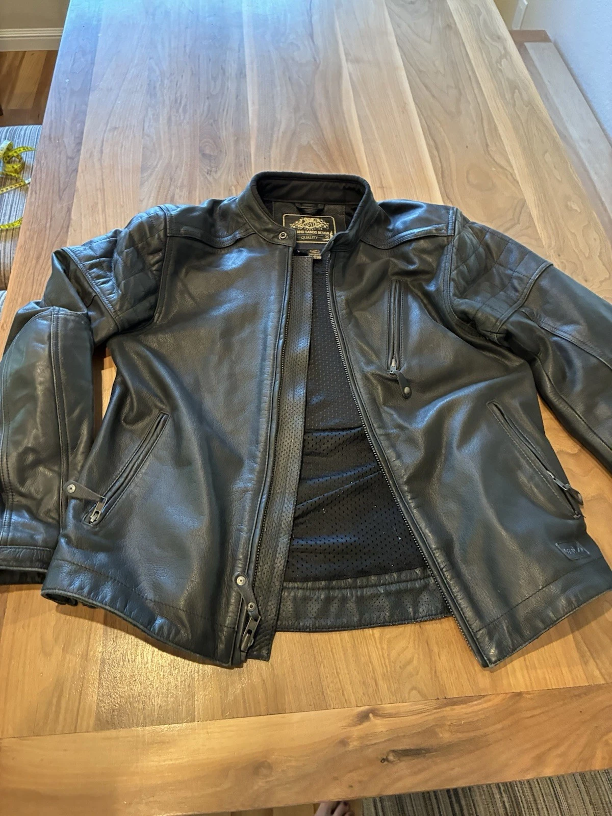 Roland Sands Black Buffalo Leather Moto Jacket Jagger W/Armor Knox Pads Vented S image 12