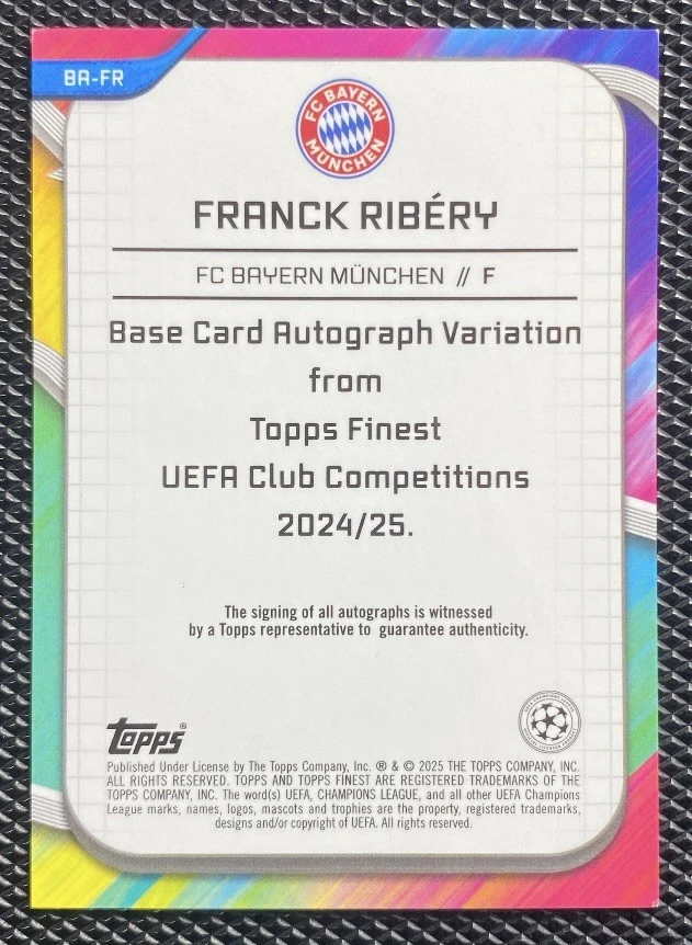 2024-25 Topps The Finest Frank Ribery Black Refractor Autograph Bayern Munich/10 - Bild 2 von 2