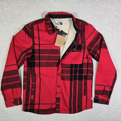 The North Face Campshire Sherpa Lined Flannel Shacket Shirt Jacket Mens Medium