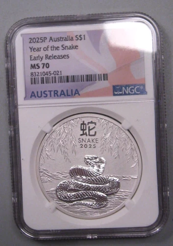 2025-p Australia $1 Year Of The SNAKE NGC MS70. #13