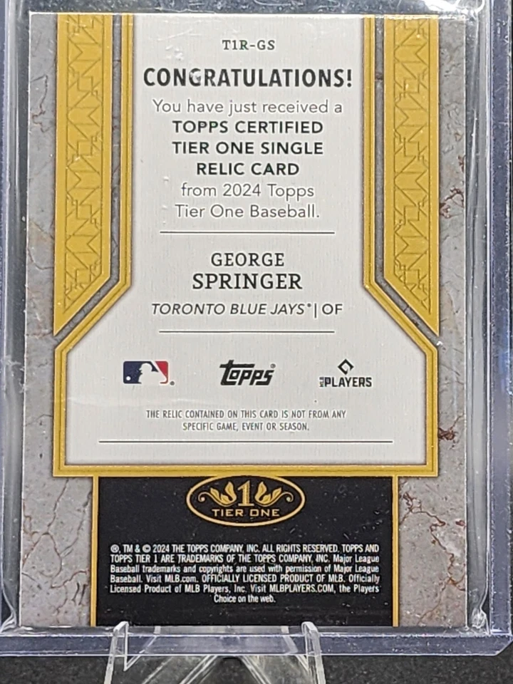 2014 Topps Tier One George Springer 189/199 - Image 2 of 3