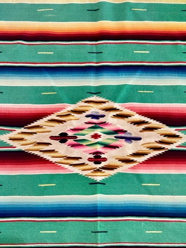  Antique Vintage Native MEXICAN Saltillo Serape Blanket Rug Textile Mexico Art