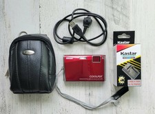 Nikon COOLPIX S60 10.0MP Touch Screen Digital Camera Wine-Red Battery  Charger