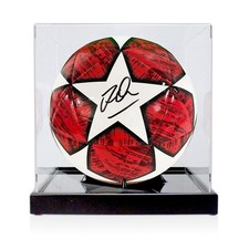 Jordan Henderson Signed 2018-19 Champions League Final Football. Display Case