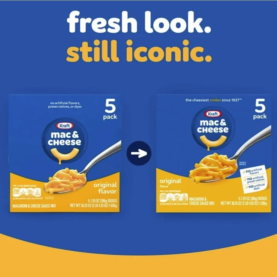 Cena de macarrones y queso Kraft Original, paquete de 5 unidades, cajas de 7,25 oz Foto 2 de 4