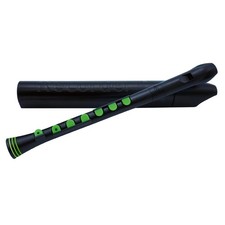 Nuvo Soprano Recorder, Baroque Style, Recorder  B , Silicone Keys, Black/Green 