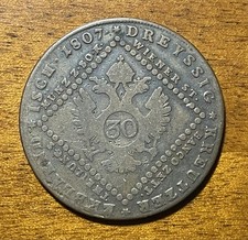 AUSTRIAN EMPIRE COIN 30 KREUZER 1807 FRANCIS I