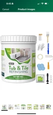 35 oz White Tub and Tile Paint with Full Tools, Semi-Gloss Tub and Tile Paint fo