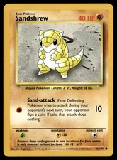 Sandshrew Common Normal Base Set 062/102 NM Pokémon TCG