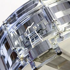 Rogers Late 1960s Dynasonic Chrome over Brass 14x5 Snare Drum Used