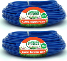 SOL 2Pk Trimmer Line 20M X 1.6Mm Blue Strimmer Wire, Durable and Flexible Nylon  0.22 per metre
