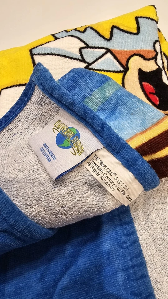 The Simpsons Bath Towel Universal Studios 2008 Never Used - Image 2 of 3