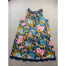 Vintage Vanity Fair Floral Tricot Nylon Nightgown Blue Pink Lace Trim Small USA