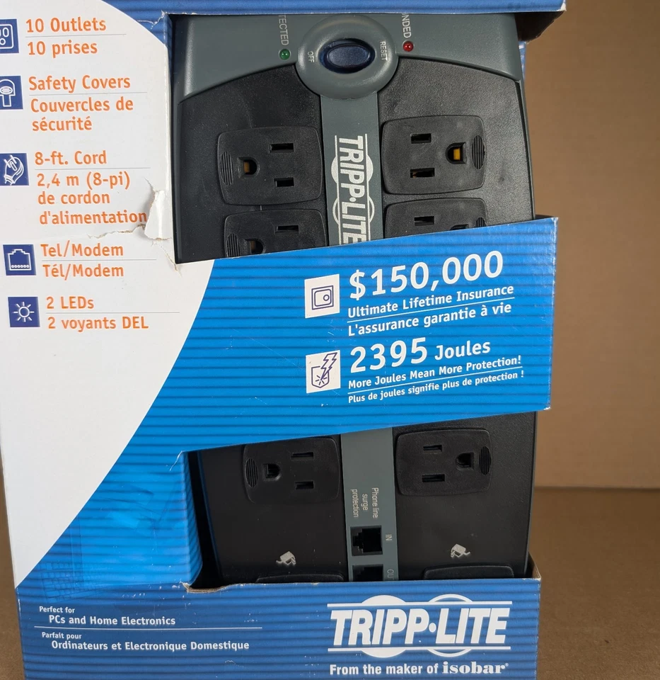 Tripp-lite TLP1008TEL Surge Protection Devices (SPDs) Power Strip Plug - Image 2 of 3