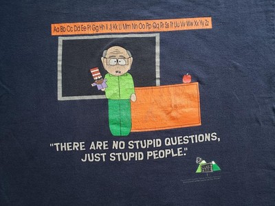 Vintage 90s Mr Garrison South Park Blue T-Shirt 1999 Stanley Desantis Size XL