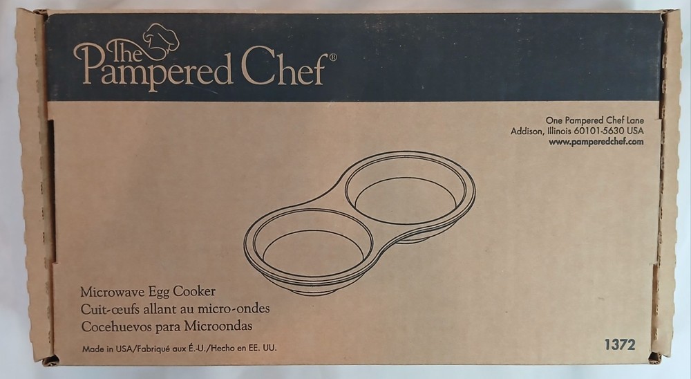 Pampered Chef Stoneware Egg Cooker Microwave #1372 Poached,  Fried, Scrambled