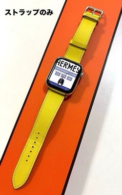 Apple Watch Hermes Simple Tour 41mm 42mm Lime Yellow Leather Band Unisex