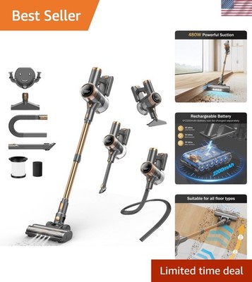 Cordless Vacuum Cleaner, 10-in-1 Lightweight Stick Vacuum with 45mins Runtime...
