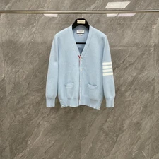 Thom Browne Men/womens Autumn Winter New Four Bars Striped Knitted Wool Cardigan