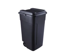 Rubbermaid 50 gal Roughneck Wheeled Plastic Garage Trash Can, Black