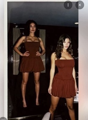 NWT TA3 Squarey Convertible Bubble Mini  Mahogany Corset Dress MEDIUM 