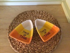 Halloween Candy Corn Snacks/Candy Dishes (2)