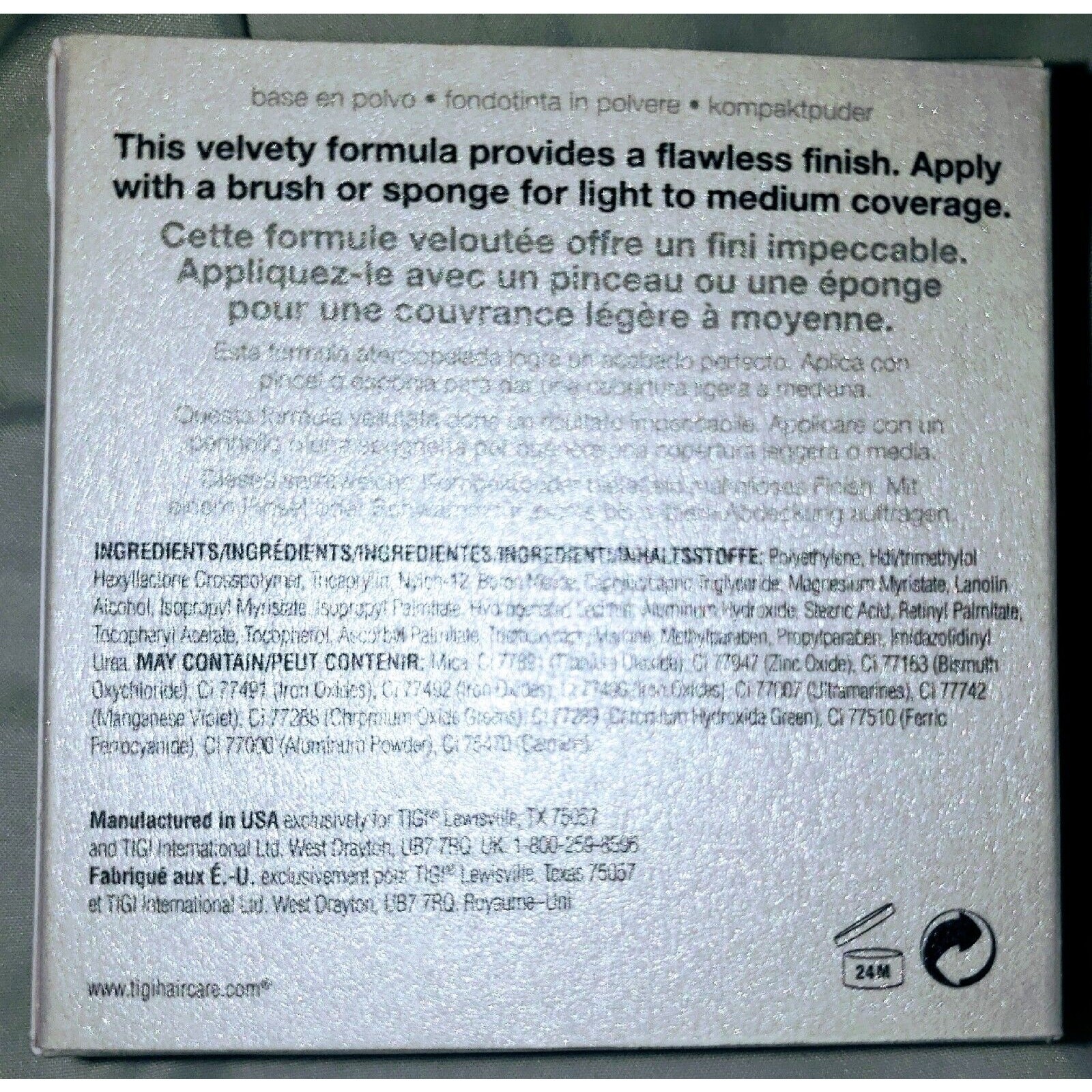 2 NEW TIGI for Women Powder Foundation, Entice, Light to Medium 0.37 oz