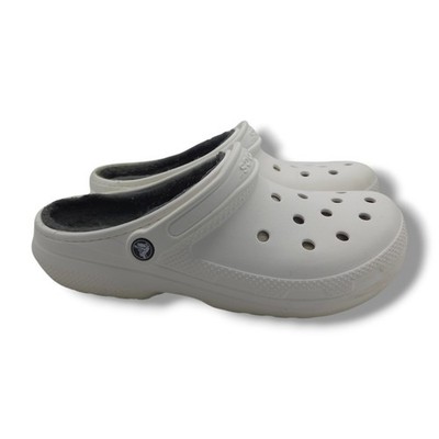 Crocs Classic Lined Clog Mens 9 Womens 11 Slip On White