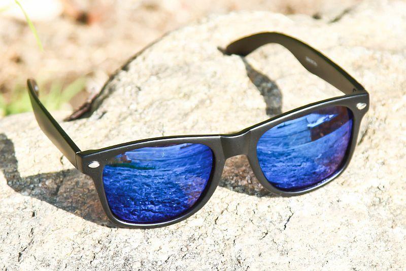 80s Retro Classic Square Matte Black COLOR Mirror Lens Mens 80s Retro Classic Square Matte Black COLOR Mirror Lens Mens