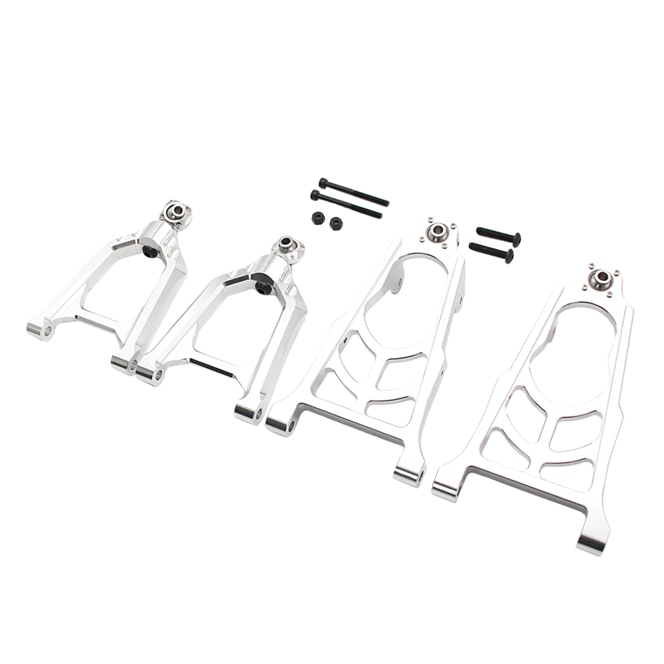 Alloy CNC Front suspension A-Arm Set Silver in US fit 1/5 HPI BAJA RV 5B 5T 5SC - Image 2 of 4