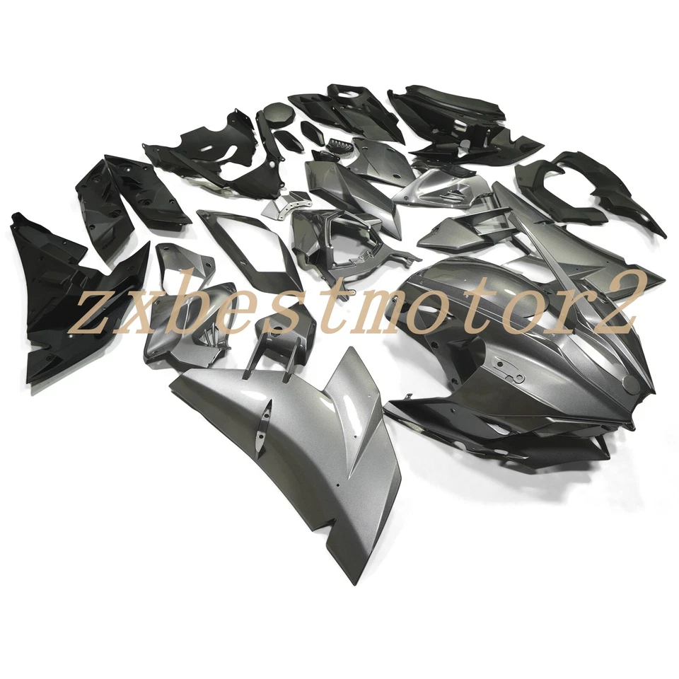 Silver Grey Fairing Kit For Kawasaki Ninja H2 2015-2023 Injection Bodywork Frame - Image 2 of 4