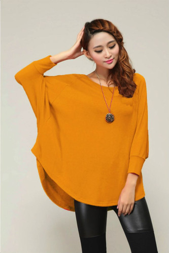 Stylish Women Ladies Loose Batwing Asymmetric Quality Knitted Baggy Top /Jumper - Picture 26 of 59