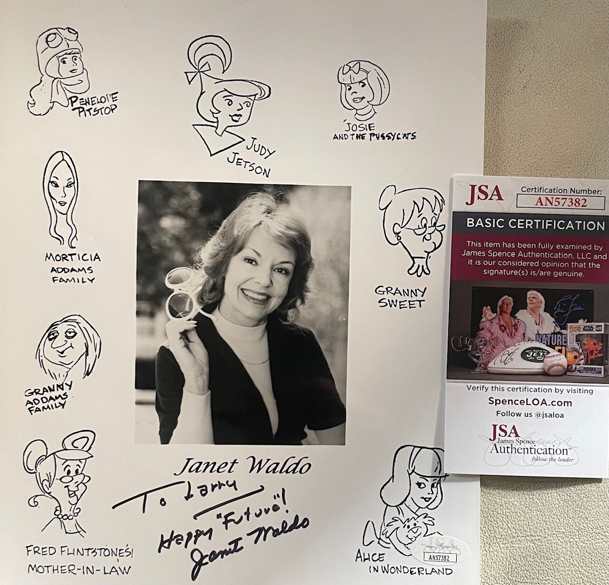 Janet Waldo (TO LARRY) VOICE ACTOR JUDY JETSON 8X10 w JSA