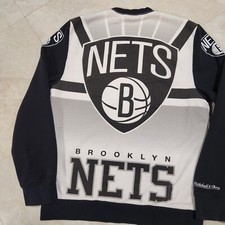 Mitchell  Ness Brooklyn Nets Mens M Medium NBA Basketball AOP Sweatshirt