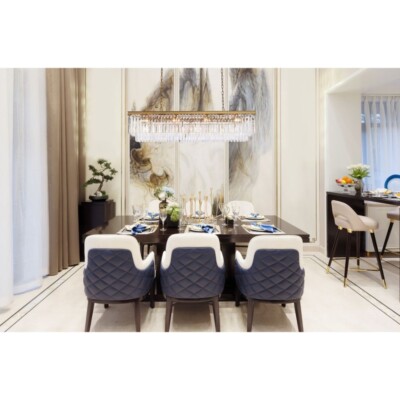 CRYSTAL CHANDELIER SATIN GOLD DINING ROOM KITCHEN ISLAND LIGHT FIXTURE 60 inch