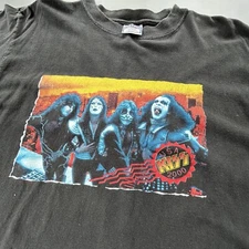 Vintage 1999 Kiss Band Tour USA 2000 T-Shirt Postcard New York Size Large RARE
