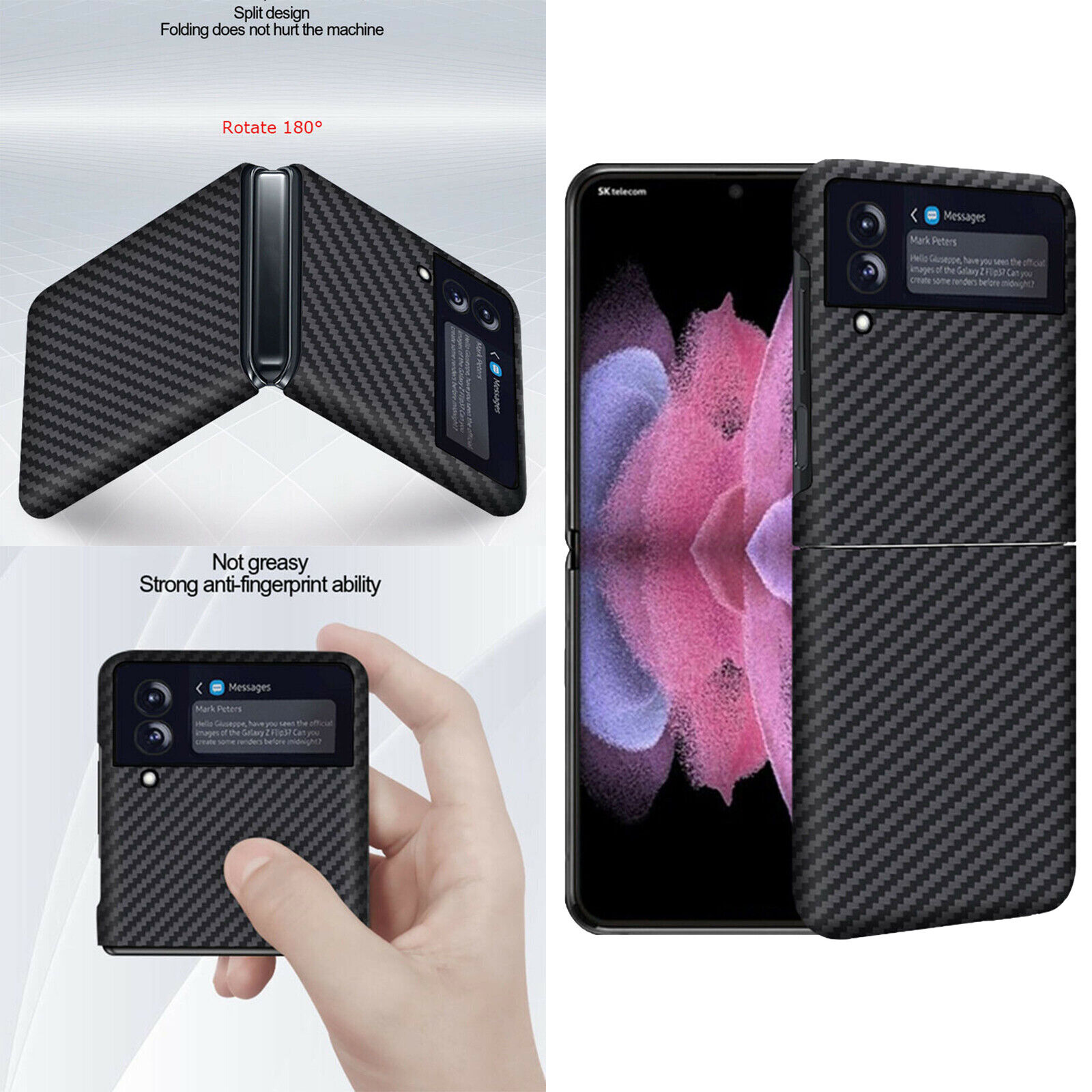 Mellow Clancy Train Carbon Fiber Case Back Cover Protective for Samsung Galaxy Z Flip 3 Mobile  Phone | eBay