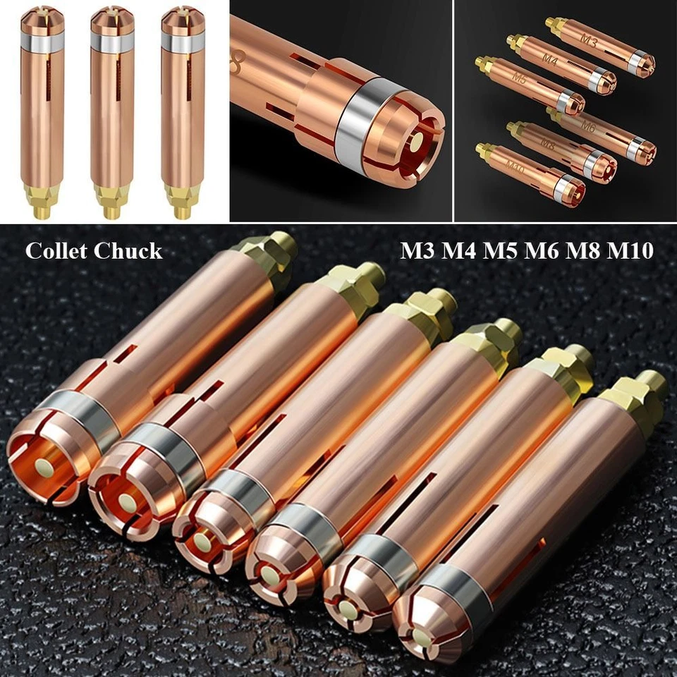 M6 M8 M10 Welding Machine Parts Accessories Welding Torch Stud Collet Chuck