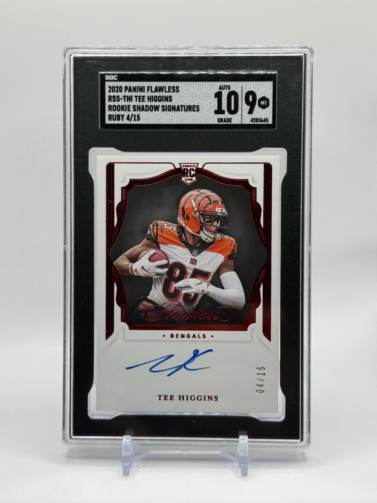 Tee Higgins Panini Flawless Rookie Shadow Signatures #RSSTHI Ruby