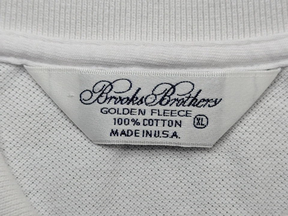 Camisa Polo Brooks Brothers De Colección Para Hombres XL Marfil SS Polar Dorado EE. UU. Escasa Foto 2 de 4