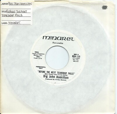 Big John Hamilton:Before the next teardrop falls-Same both sides:US Minaret:DJ:
