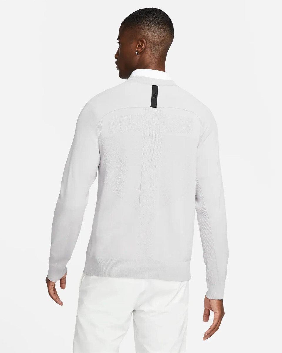 Nike TW Tiger Woods Men's Knit Golf Knit Sweater Light Grey S L