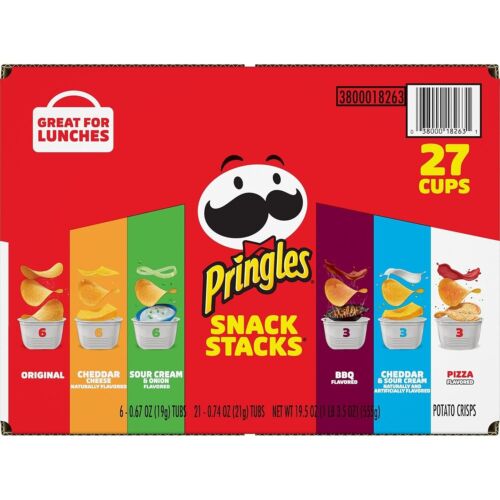 27 Count, Pringles Snack Stacks Variety Pack Potato Crisps Chips, Lunch Snacks - Picture 6 of 7