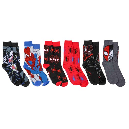 Spider-Man and Venom 6-Pack Crew Socks Multi-Color