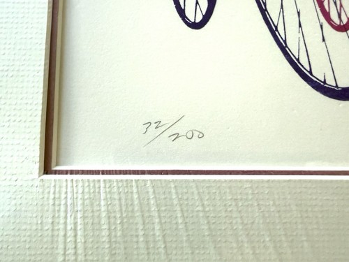 Greg Curnoe Serigraph Art Cyclotemps Signed Numbered 32/200 Bicycle Dada 16x20 - Picture 4 of 15