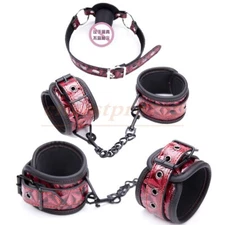 Bed Restraint BDSM Wrist Handcuffs Ankle Cuffs Mouth Gag Bondage Kit Couples Toy