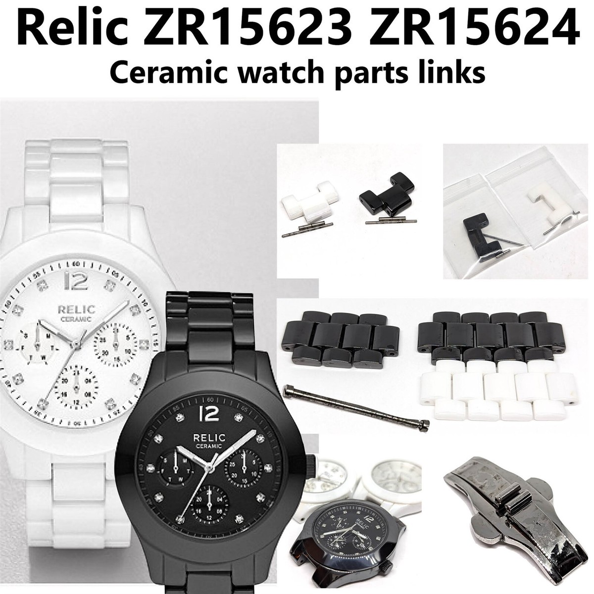 ZR15623 ZR15624 Relic BQ1236 FOSSIL women's ceramic watch band