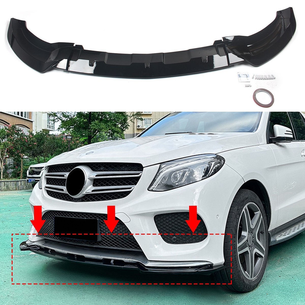 FOR MERCEDES BENZ W166 C292 Coupe AMG 2015-2018 GLOSS BLACK FRONT